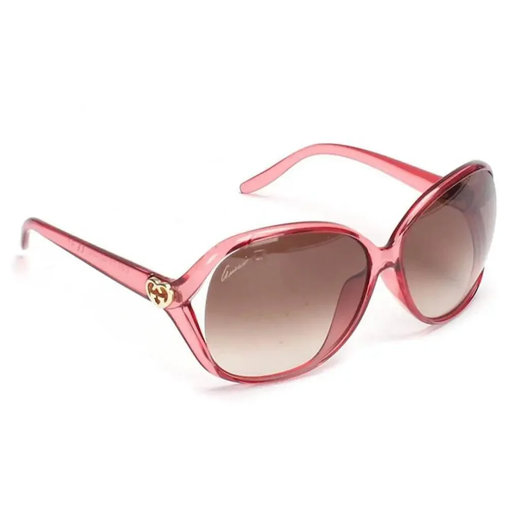 Gucci Women's Red Plastic Oversized Tinted Sunglasses